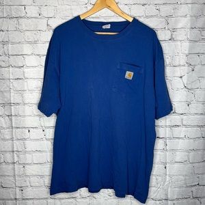Vintage Carhartt Pocket T-shirt Size XL Blue Early 2000s